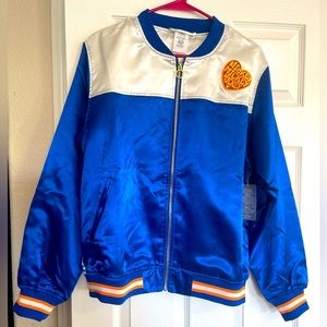 Disney Mickey Mouse Sunset Satin Blue Varsity Bomber